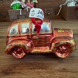 Pier 1 Vintage-Style Red and Gold Holiday Car Ornament